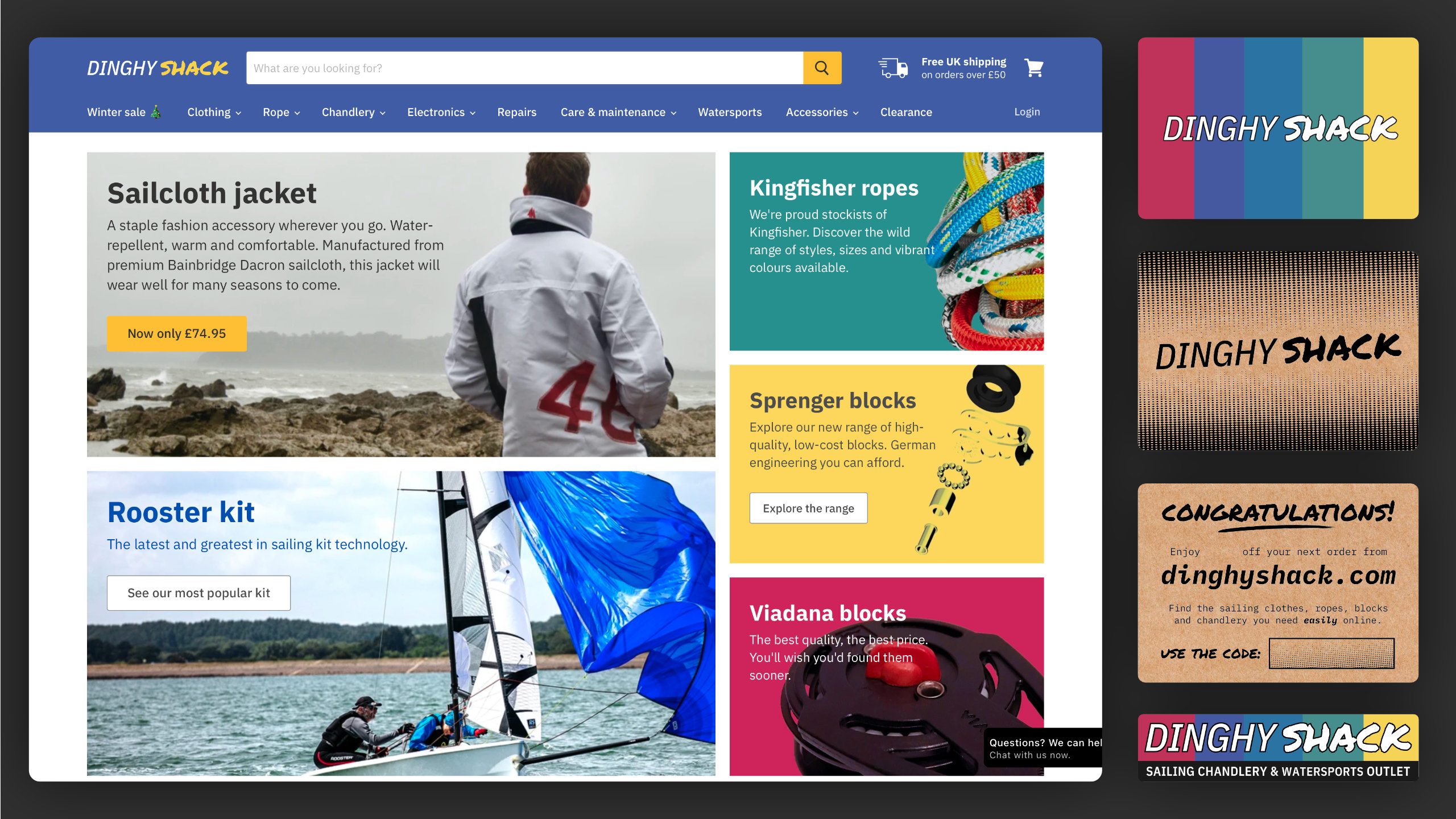 Portfolio of work I have undertaken for Dinghy Shack